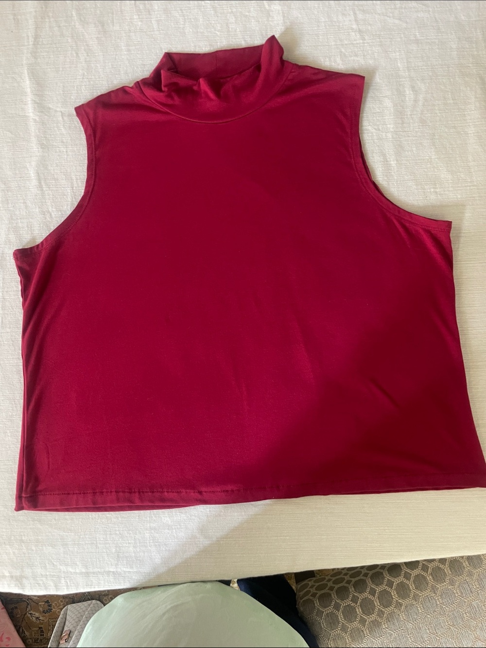 NorthStyle Sleeveless Mock Neck Tank Top - Berry Red